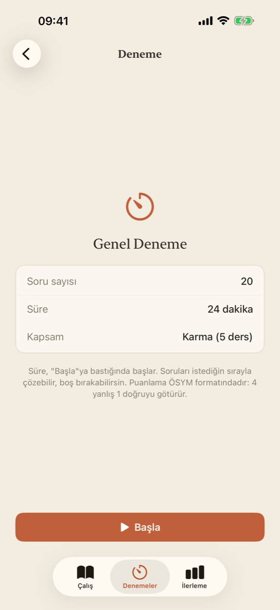 Deneme sonucu